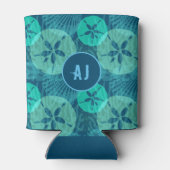 Blauwgroen en Aqua Sand Dollars en Seashells Blikjeskoeler (Achterkant)