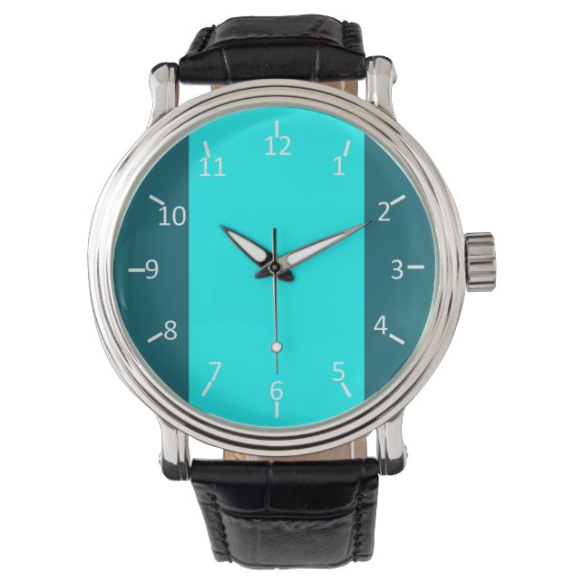 Blauwgroen en Aqua Suit Horloge (Voorkant)