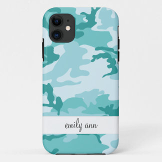 Blauwgroen en aquamarine Urban Camoflage Pattern Case-Mate iPhone Case