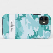 Blauwgroen en aquamarine Urban Camoflage Pattern Case-Mate iPhone Case (Achterkant (horizontaal))