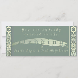 Blauwgroen en Arabisch-achtige Tegel Wedding Uitno Kaart