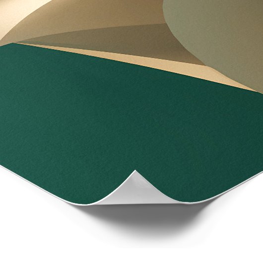 Blauwgroen en beige abstracte 3D-wandkunst Poster (Hoek)