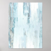 blauwgroen en beige Abstracte kunst Poster (Voorkant)