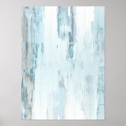 blauwgroen en beige Abstracte kunst Poster (Voorkant)
