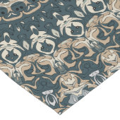 Blauwgroen en Beige Mandala Patroonontwerp Lange Tafelloper (Hoek)