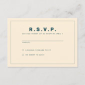 Blauwgroen en beige Wes Anderson geïnspireerde RSV Kaart (Voorkant)