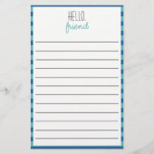 Blauwgroen en blauw gelijnd banketbakkerij (Voorkant)