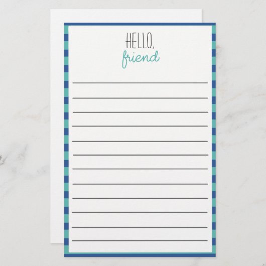 Blauwgroen en blauw gelijnd banketbakkerij (Voorkant / Achterkant)