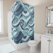 Blauwgroen en blauw golfgordijn in de oceaan douchegordijn (In situ)