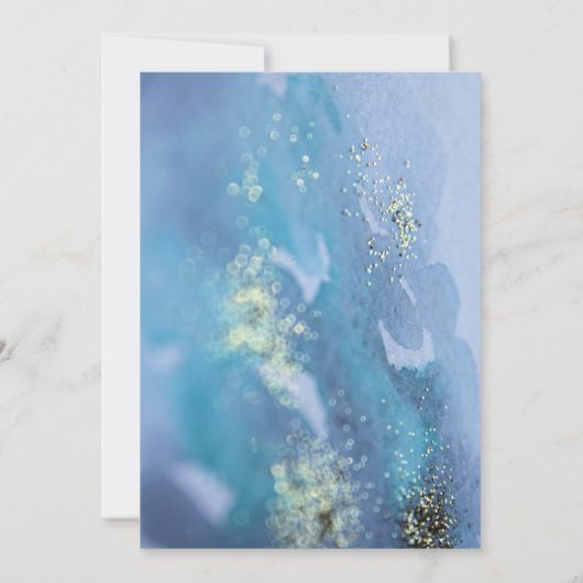 Blauwgroen en blauw goudglitter Moderne 50 en verb Kaart (Achterkant)