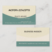 Blauwgroen en blauw, ongeëvenaarde cirkelvormig om visitekaartje (Voorkant / Achterkant)