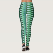 Blauwgroen en blauw trippy Stripes Cool Psychedeli Leggings (Achterkant)