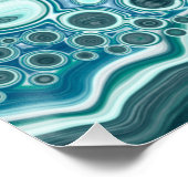 Blauwgroen en blauw Turquoise Water Ocean Bubbles Perfect Poster (Hoek)