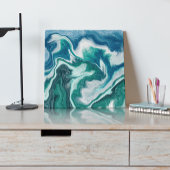 Blauwgroen en blauw Turquoise Water Ocean Marble Canvas Afdruk