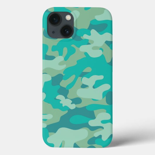 Blauwgroen en Blauwe Camo Case-Mate iPhone Case (Achterkant)