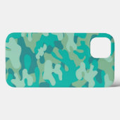 Blauwgroen en Blauwe Camo Case-Mate iPhone Case (Achterkant (horizontaal))