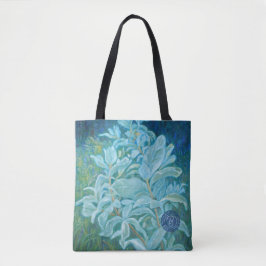 Blauwgroen en blauwe Canvas tas, Wolf Willow Plant Tote Bag