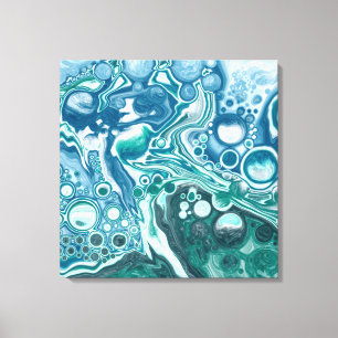 Blauwgroen en blauwe golven van de Turquoise Water Canvas Afdruk