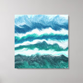 Blauwgroen en blauwe golven van de Turquoise Water Canvas Afdruk (Voorkant)