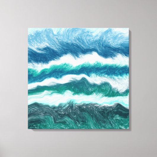 Blauwgroen en blauwe golven van de Turquoise Water Canvas Afdruk (Voorkant)