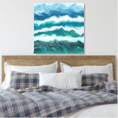 Blauwgroen en blauwe golven van de Turquoise Water Canvas Afdruk (Insitu (Slaapkamer))