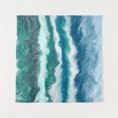 Blauwgroen en blauwe golven van de Turquoise Water Wandkleed (Voorkant (horizontaal))