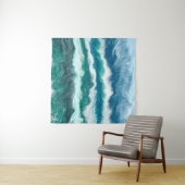 Blauwgroen en blauwe golven van de Turquoise Water Wandkleed (In Situ (horizontaal))