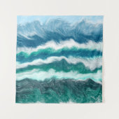 Blauwgroen en blauwe golven van de Turquoise Water Wandkleed (Voorkant)