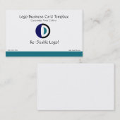 Blauwgroen en blauwe halve maan en planetaire Logo Visitekaartje (Voorkant / Achterkant)