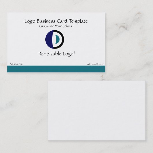 Blauwgroen en blauwe halve maan en planetaire Logo Visitekaartje (Voorkant / Achterkant)