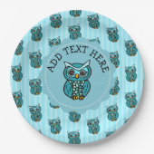 Blauwgroen en blauwe kieuwen papieren bordje (Voorkant)