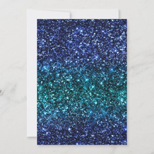 Blauwgroen en blauwe oceaanglamour Glitter Sweet 1 Kaart (Achterkant)