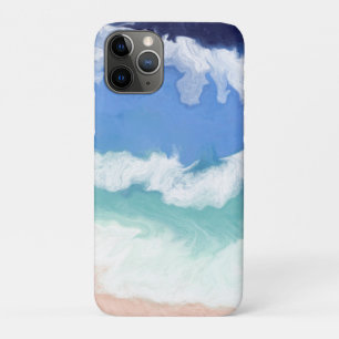 Blauwgroen en blauwe oceaangolven digitale kunst Case-Mate iPhone case
