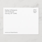 Blauwgroen en blauwe Ombre Waterverf Engagement Pa Uitnodiging Briefkaart (Achterkant)