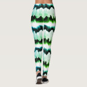 Blauwgroen en blauwe orchideeën leggings (Achterkant)