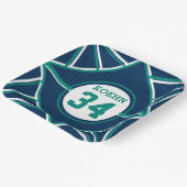 Blauwgroen en blauwe sportweddenthema Papieren Bor Papieren Bordje (Gebogen)