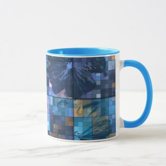 Blauwgroen en blauwe ventilator mok (Rechts)