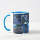 Blauwgroen en blauwe ventilator mok (Links)
