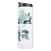 Blauwgroen en blauwe waterverf op maat thermosbeker (Geroteerd rechts)