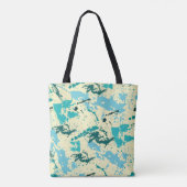 Blauwgroen en Bleke gele schildpad Tote Bag (Achterkant)