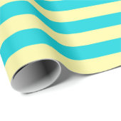 Blauwgroen en Bleke gele strepen Cadeaupapier (Rol Hoek)