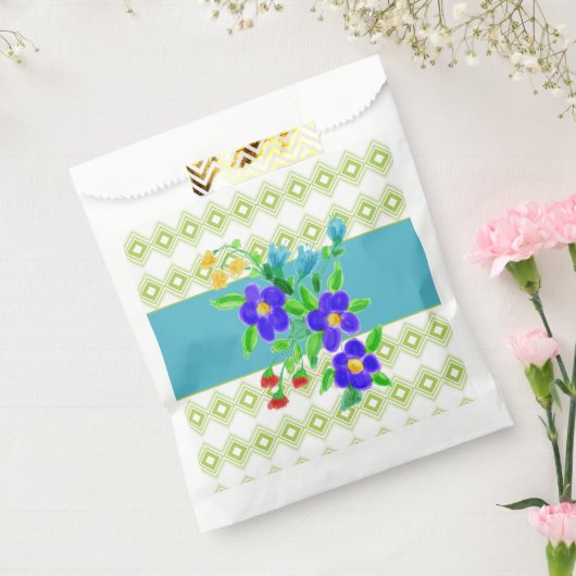 Blauwgroen en blote koekjeshandtas bedankzakje (Gezegeld)