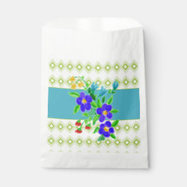 Blauwgroen en blote koekjeshandtas bedankzakje