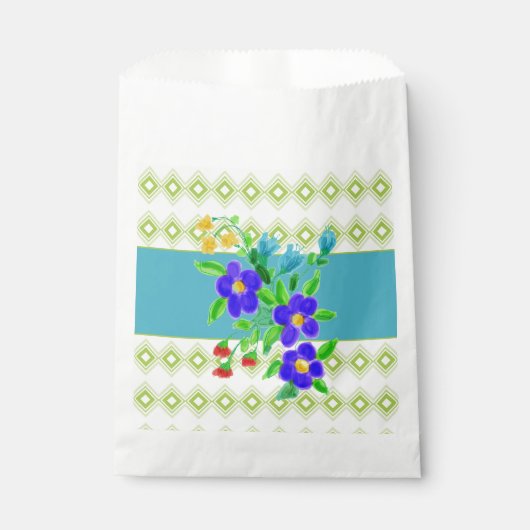 Blauwgroen en blote koekjeshandtas bedankzakje (Voorkant)