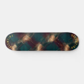 Blauwgroen en Bourgondisch Plaid Skateboard (Horizontaal)