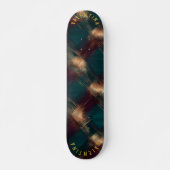 Blauwgroen en Bourgondisch Plaid Skateboard (Voorkant)