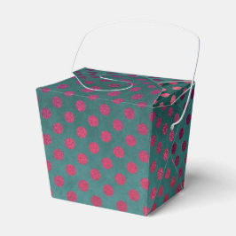 Blauwgroen en Bourgondische  Glam Faux Folie Stipp Bedankdoosjes