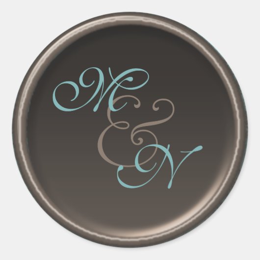  Blauwgroen en Bruin 1,5"Diameter Ronde Sticker (Voorkant)