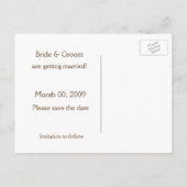 Blauwgroen en Bruin Bewaar de datum Foto Briefkaar Aankondigingskaart (Achterkant)