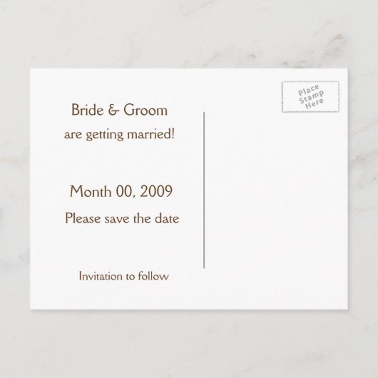 Blauwgroen en Bruin Bewaar de datum Foto Briefkaar Aankondigingskaart (Achterkant)